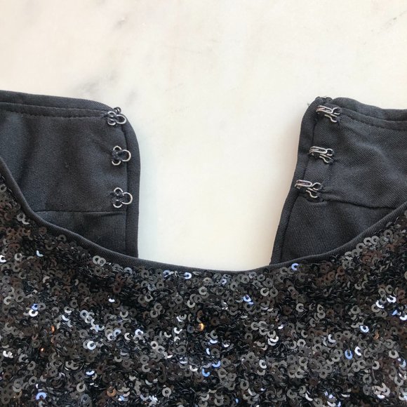 Express Black Sequin Halter Neck Tie Waist Jumpsuit Size L - Picture 7 of 16